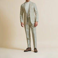 Sport Coat - Loro Piana Sand & Off-White Wool-Cashmere Glencheck 9054 OMJ Clothing