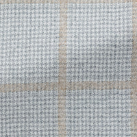 Sport Coat - Light Grey Wool Hounds tooth with Camel Windowpane 9068 OMJ Clothing