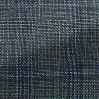 Sport Coat - Loro Piana Sage Green Wool-Silk Basketweave with Blue Check 9073