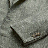 Sport Coat - Sage-Gray Wool-Silk-Linen Basketweave 9116