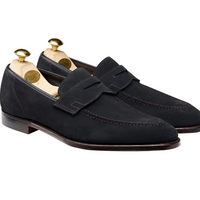 Crockett & Jones Teign Navy Suede Loafer