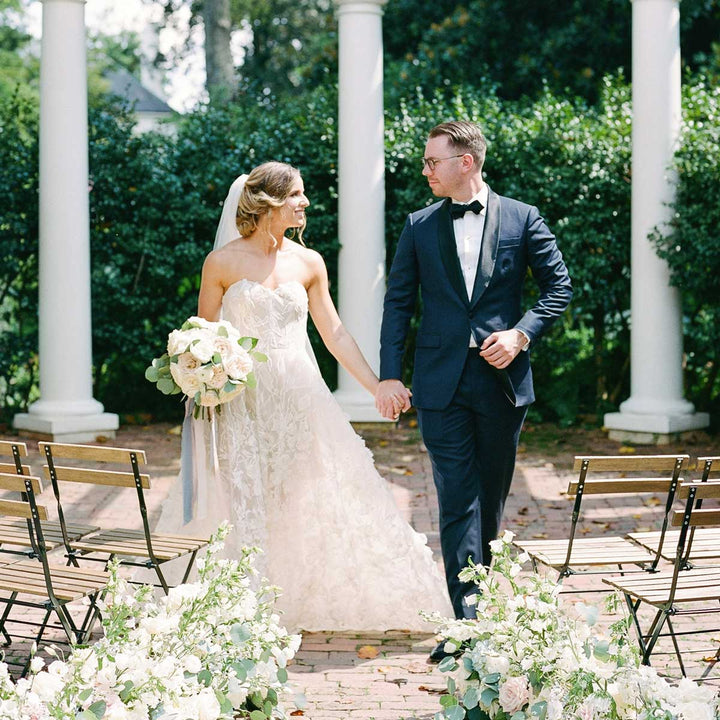 Navy and Black Tux for a Garden Wedding at the Duke Mansion in Charlotte, NC