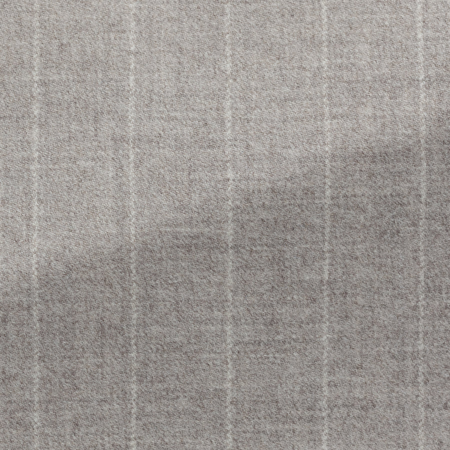 Suit - Loro Piana Taupe Wool-Cashmere with Chalk Stripe 5919