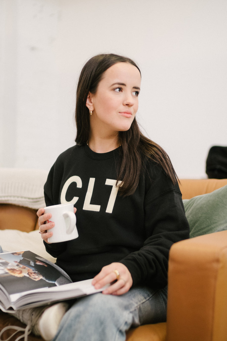 CLT Felt Letter Crewneck Sweatshirts