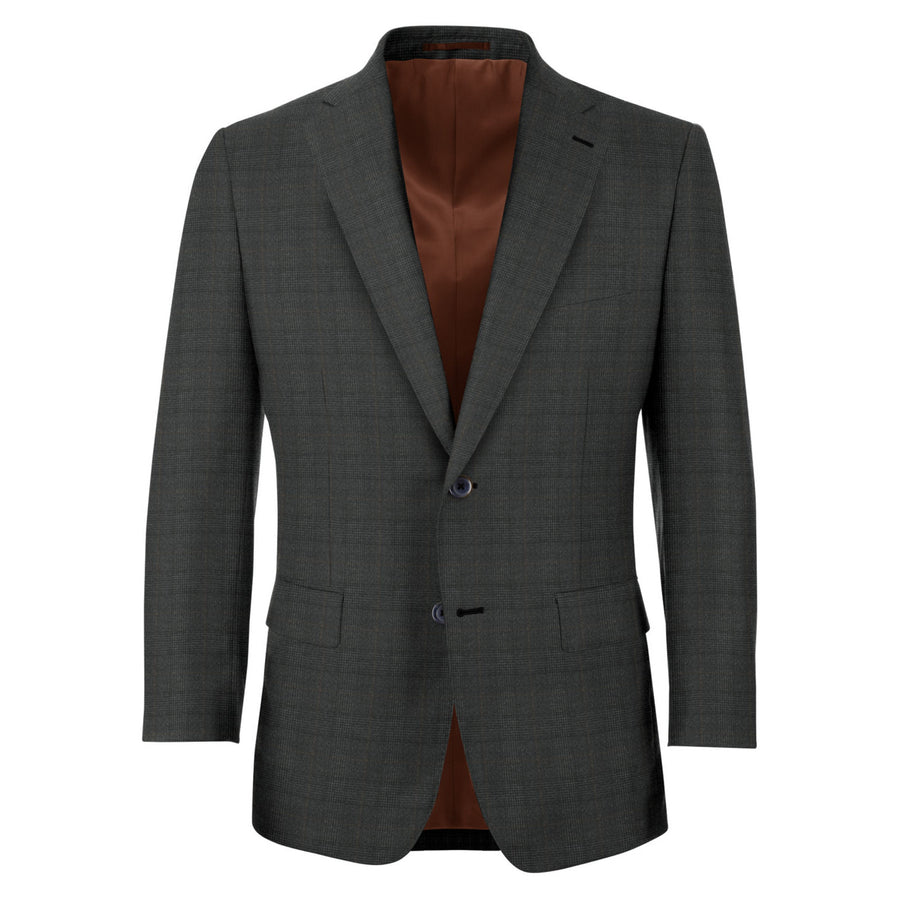 Grey and Brown Plaid Sport Coat